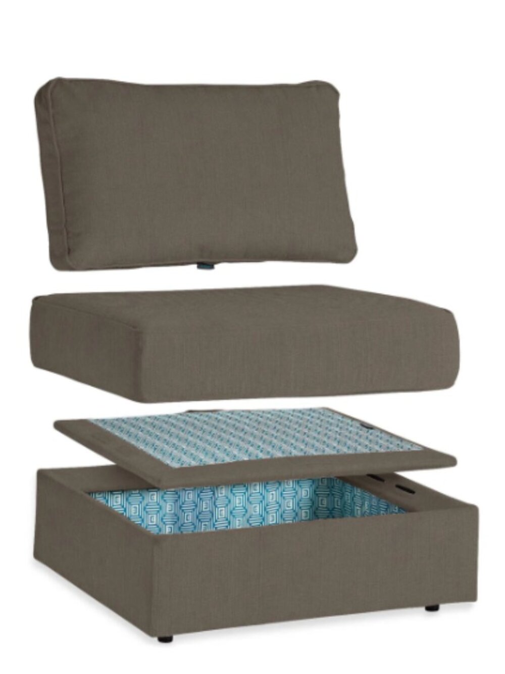 Lovesac Storage Seat Cover Set: Taupe Combed Chenille